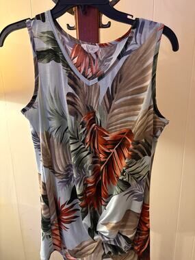 Stage Bold Botanical Print Tank Sz Medium